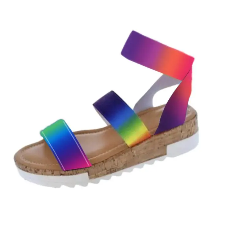 

In Stock Summer Women's Femme Rhinestone Thick-soled Sandals Shoes, Picture