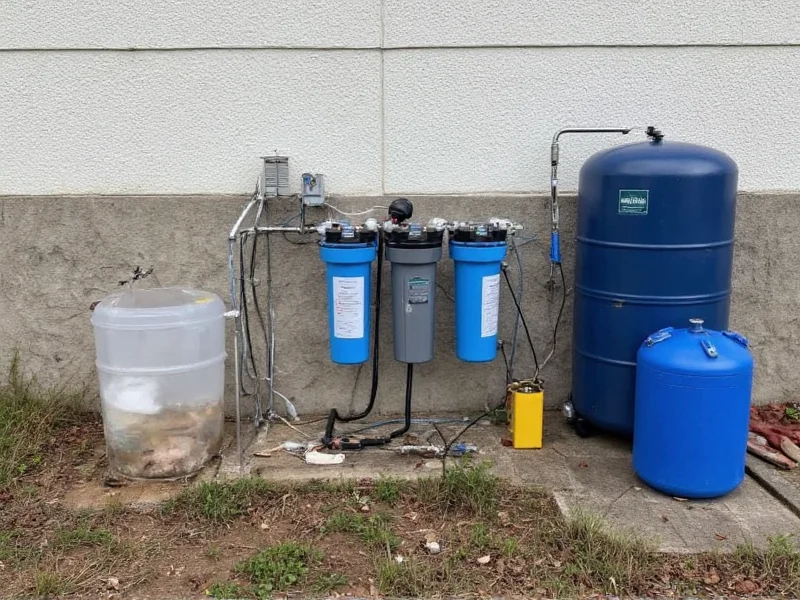 Gravity water filter system setup for emergency preparedness