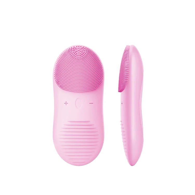 

Logo Branded Facial Cleansing Brush Electric Silicone Face Brush, Pink / blue / black / rose red