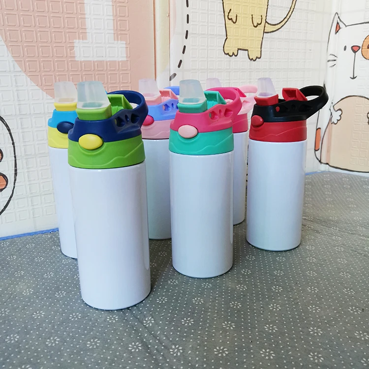 

Hot selling 12oz 350ml kids tumbler stainless steel double wall vacuum bouncing lid water bottle blank sublimation sippy cup, Mix color