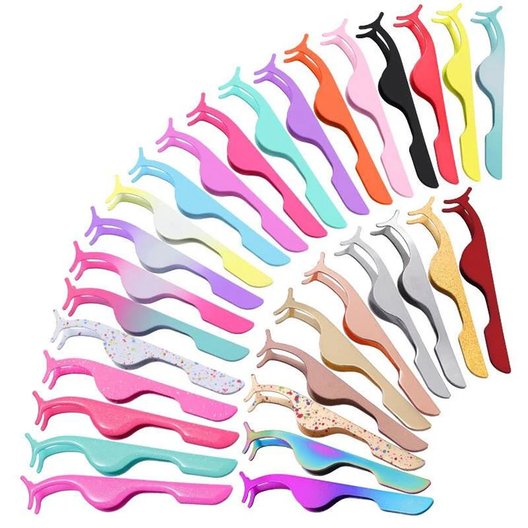 
OEM canton fashion custom extensions lash laah tweezers laah applicator eyelash tweezers 