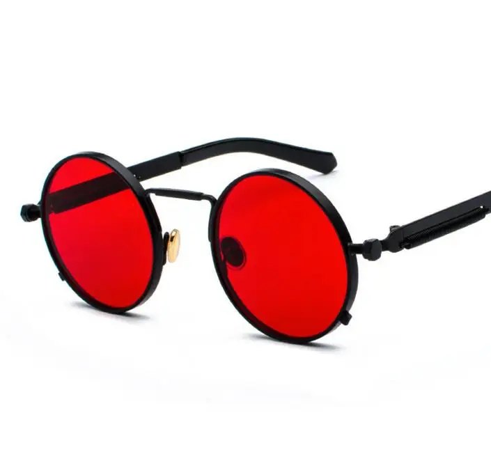 

WIIPU clear red sunglasses men steampunk 2020 metal frame retro vintage round sun glasses for women black uv400