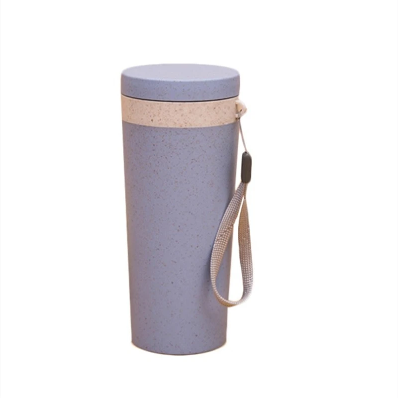 

2021 Hot sales 350ml eco friendly wheat straw plastic insulated water bottle for creative gift, Customized color