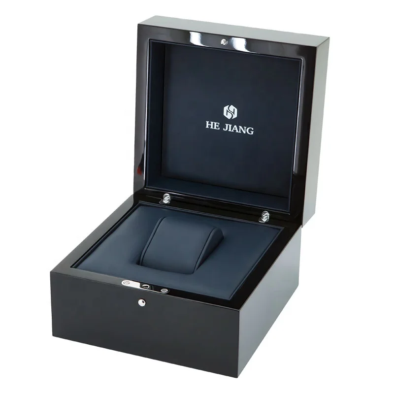 

2020 Customized glossy black wooden watch box for wholesale, Black color