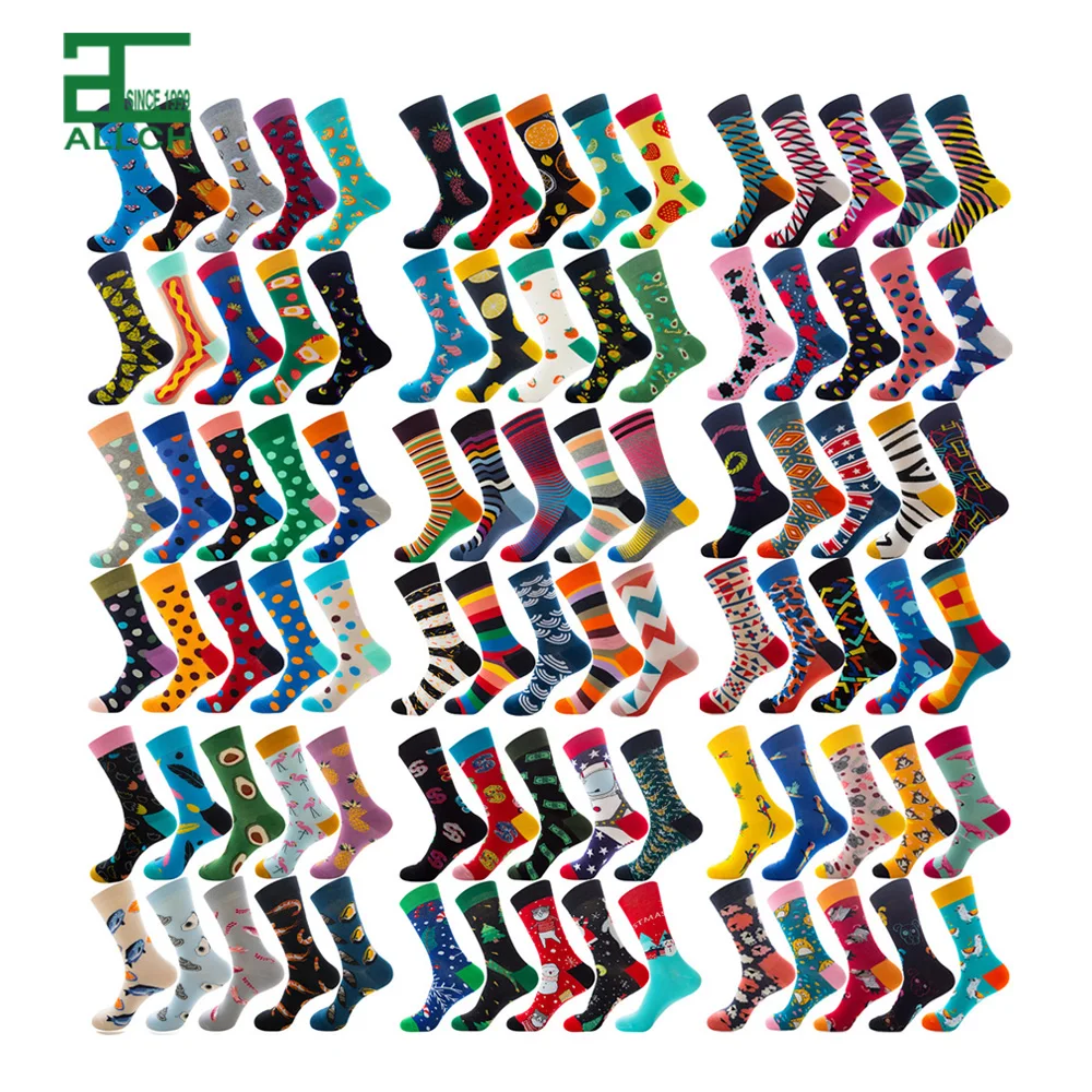 

ALLCH Trendy Socks Amazon Checker Shaped Cartoon Men Women Animal Fruit Food Dot Cotton Skateboard Casual Crew Socks, Picture shown