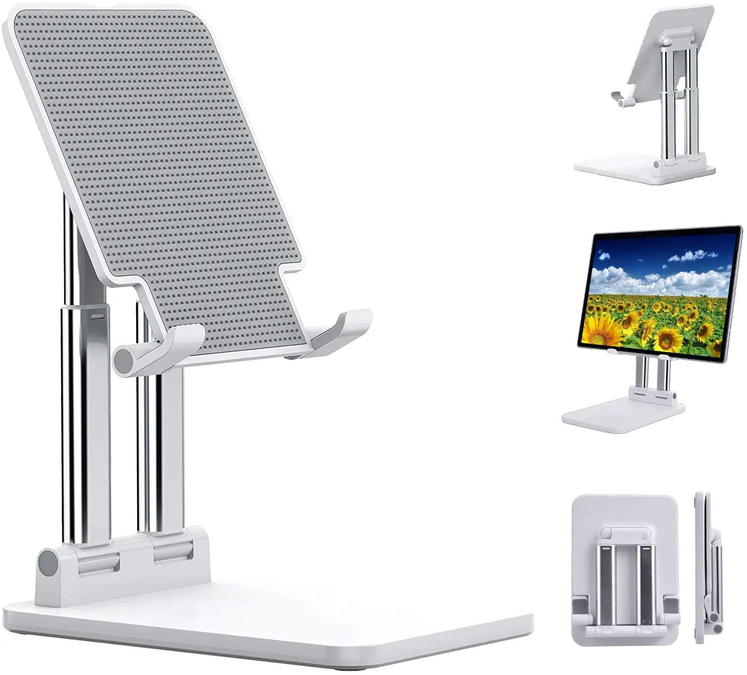 

New hot Universal aluminum foldable adjustable flexible desk tablet holder stand, Black,white,