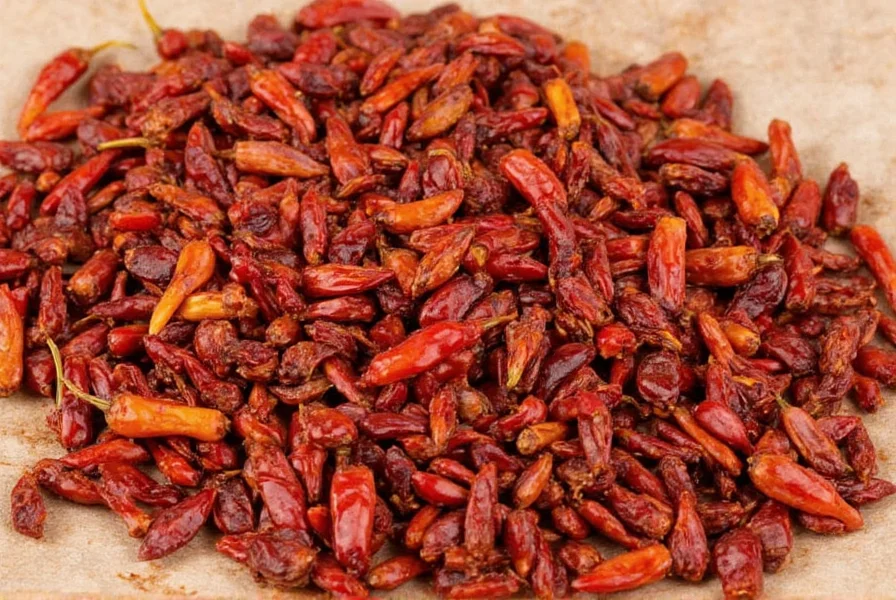 Spice section in a grocery store with multiple chili options visible