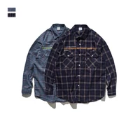 

vintage oversized plaid shirt mens print button up street wear shirt