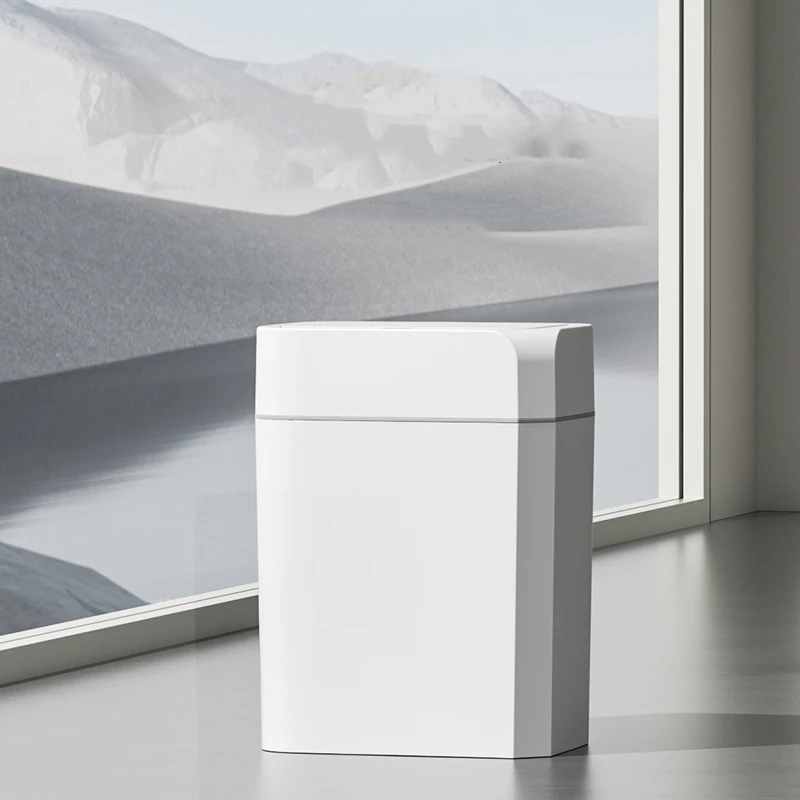 Iintelli Smart Electric Sensor Trash Can Small Outdoor Plastic Automatic Waste Bin for Kitchen Bathroom Outdoor Use Recycling