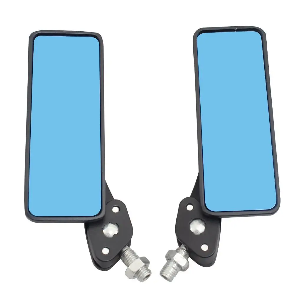 Black Anti Glare Rectangle Rearview Handlebar Mount Side Mirrors 8MM 10MM For Cafe Racer Bobber Chopper Motorcycle Parts
