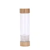Clear Crystal Home Use Bamboo Water Bottle Glass Water Bottle