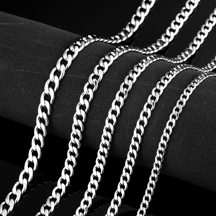 

SS8-BN1025 Steel Soldier Wholesale Titanium Steel Twisted Rope Chain Twist Link Chain Necklace 4mm