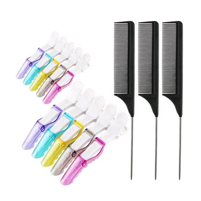 

Wide Tooth Anti-Static Modeling Barber Tools Comb Salon Hairdressing Needle Tail Mouse Tail Tease Hair Perm Comb Set, Picture shown