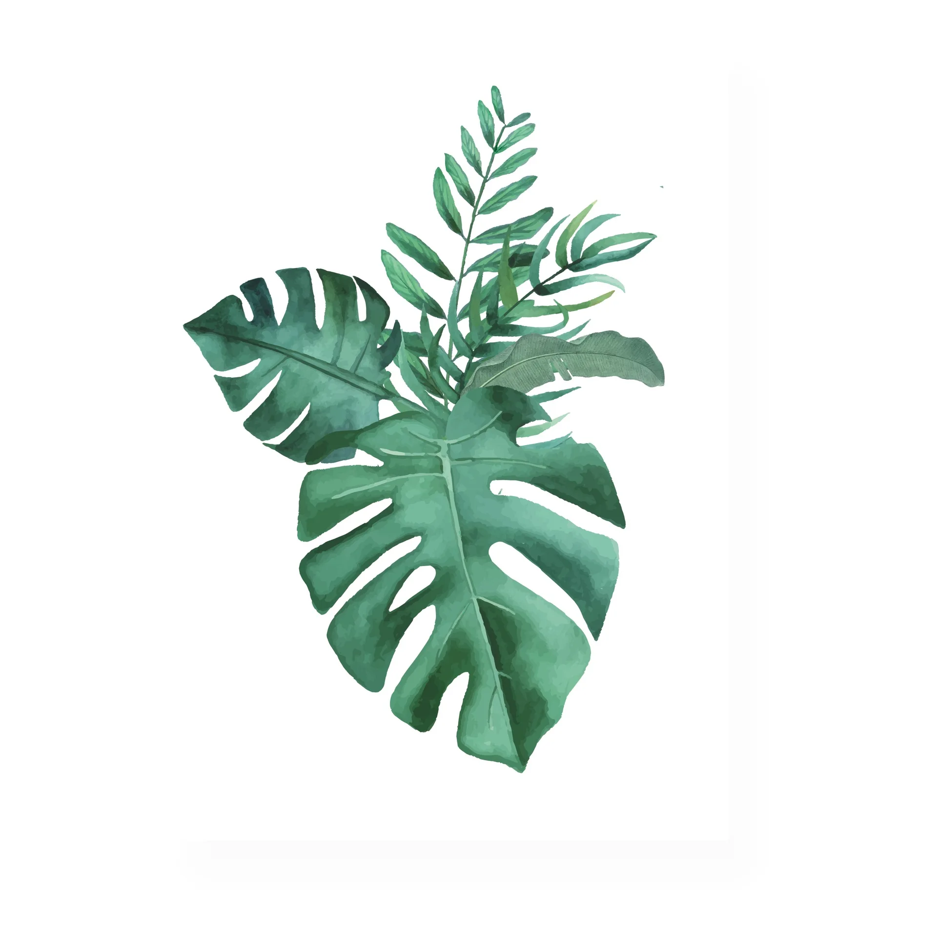 

Tropical Plant Nordic Poster Home Decoration Scandinavian Green Leaves Decorative Picture Modern Wall Art Canvas Painting