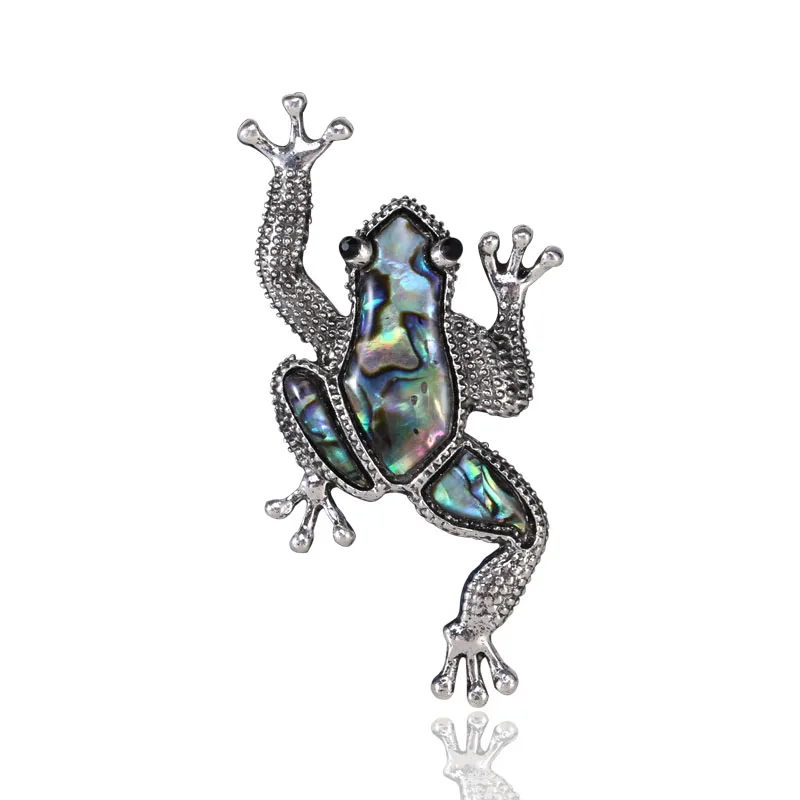 

Fashion Silver Alloy Shell Rhinestone Frog Animal Creative Women's Jewelry Brooches Pins