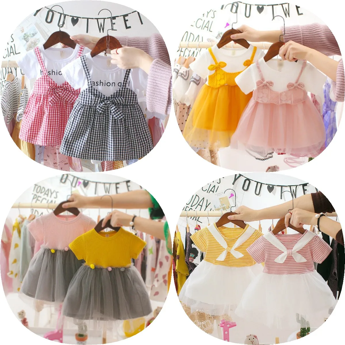 

2020 girls summer new dress cute baby flower dress net gauze princess dress