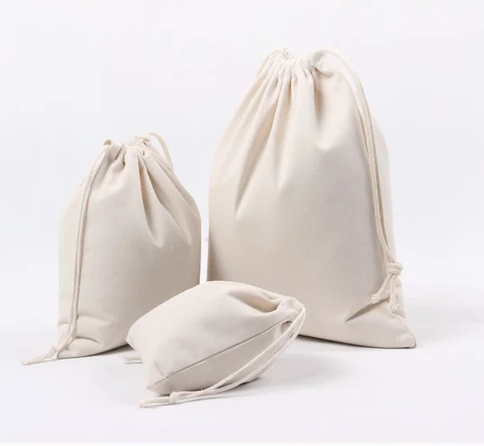 

printed muslin cotton pouch drawstring bag canvas pouch organic cotton drawstring bags, Goldenblue or customized