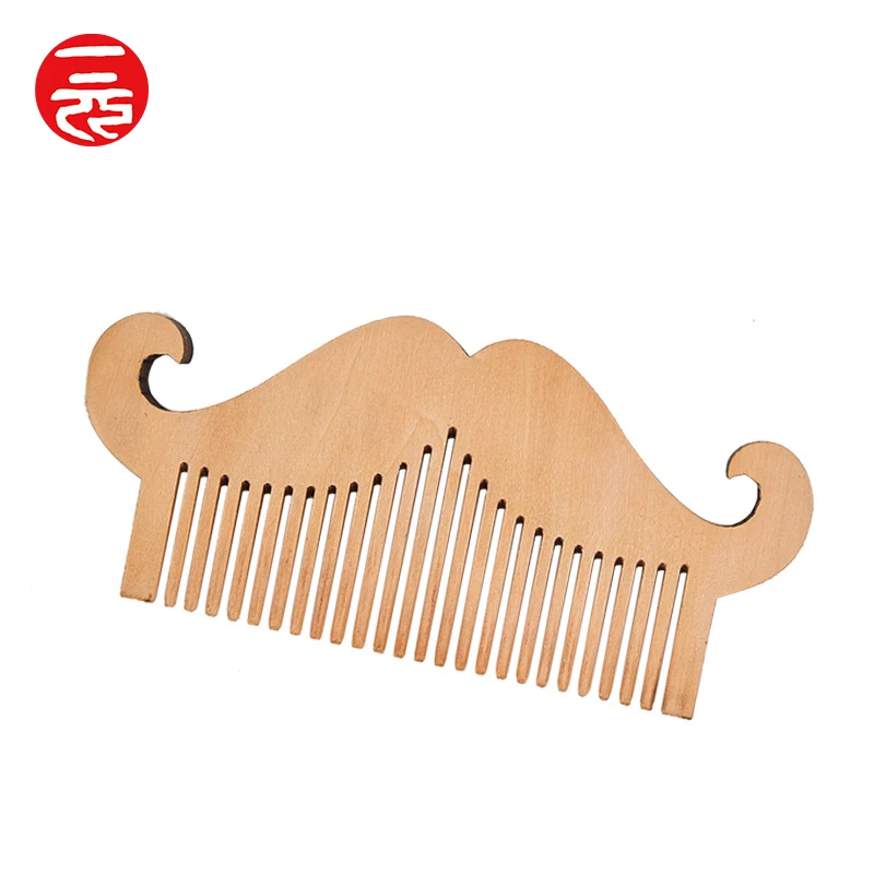 

High quality wooden beard comb custom logo green sandalwood folding beard comb