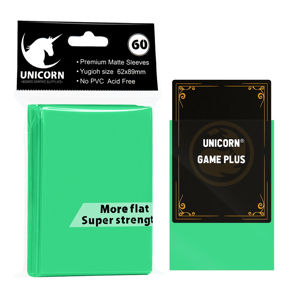 UNICORN GAME PLUS Yugioh Card Sleeves Colored Matte Japanese Size 62x89mm Trading Card Sleeves Heat Embossing CPP Playing Card