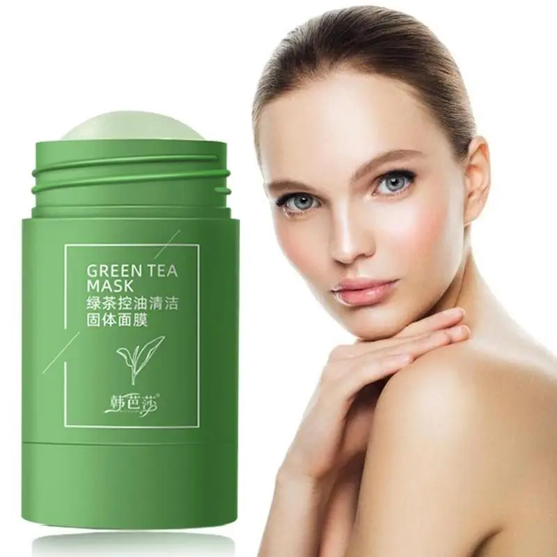 

Green Tea Cleansing Solid Mask stick Face Skin Care Oil Control Blackhead Acne clear Purifying Clay green masc stik masks