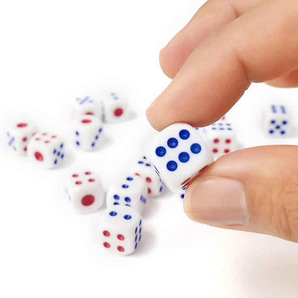 

The 6-sided plastic white dice for board game