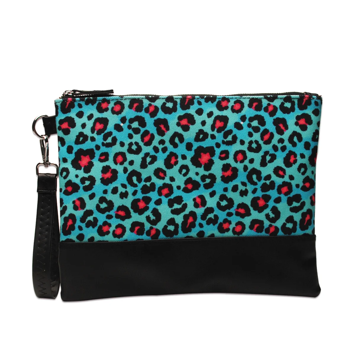 

Personalized Leopard Print Wrist Purse Clutch Wallet Organizer Cosmetic Makeup Bags for Women DOM1111753, Chevron leopard print