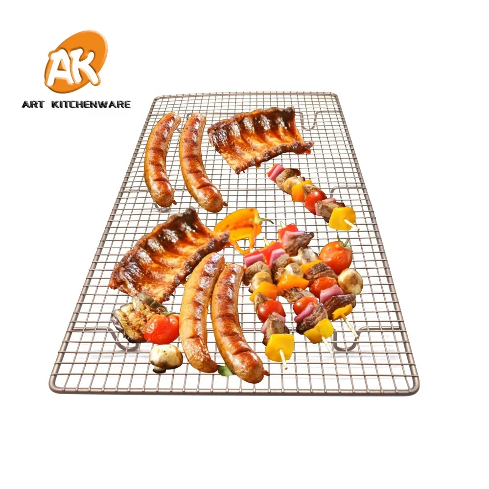 

AK Hot Selling Round Bakeware Pizza Grill Europe Baking Bakery Cooling Rack Stainless Steel Wire Mesh Rack