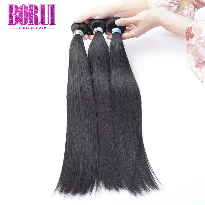 

100%Brazilian Human Hair Straight Hair Bundles With Top Quality Can Be Dyed To 613 Blonde Color No Tangle And No Shedding