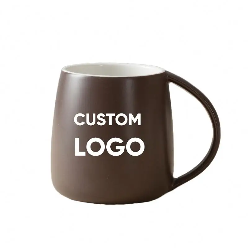 

Creative Style household matte drum Cup Solid color coffee cup milk water glass ceramic mug, White ceramic