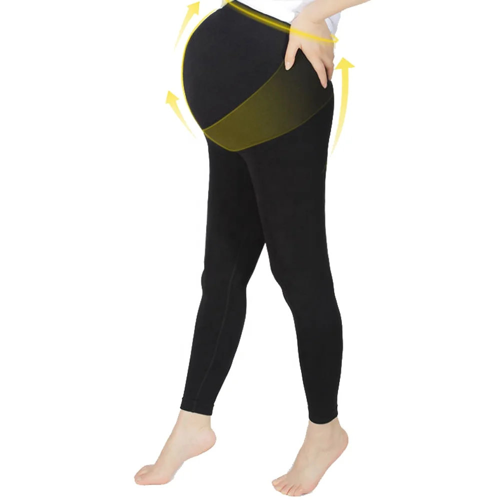 

Women's Maternity Leggings Over The Belly Compression with Pregnancy Support Stretch Band Breathable Summer Clothes for Pregnant
