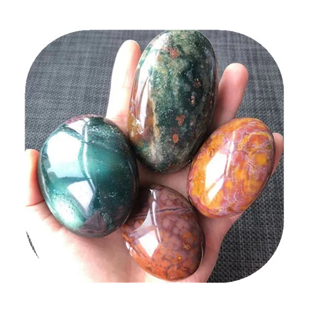 

bulk precious stones spiritual wholesale natural colorful ocean jasper palm stone crystals for Decor