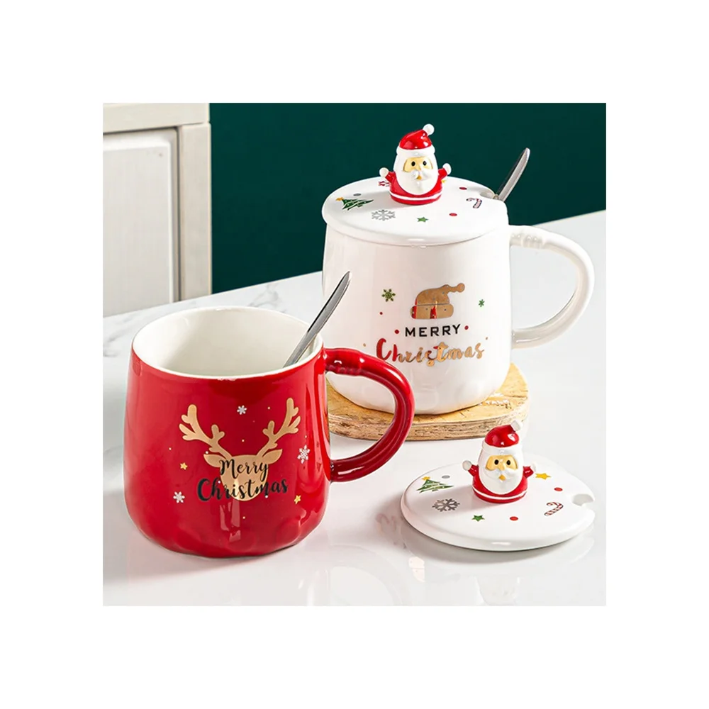 

Christmas series Cup cute cartoon mug holiday business gift halloween personality elk gingerbread man snowman pattern color box