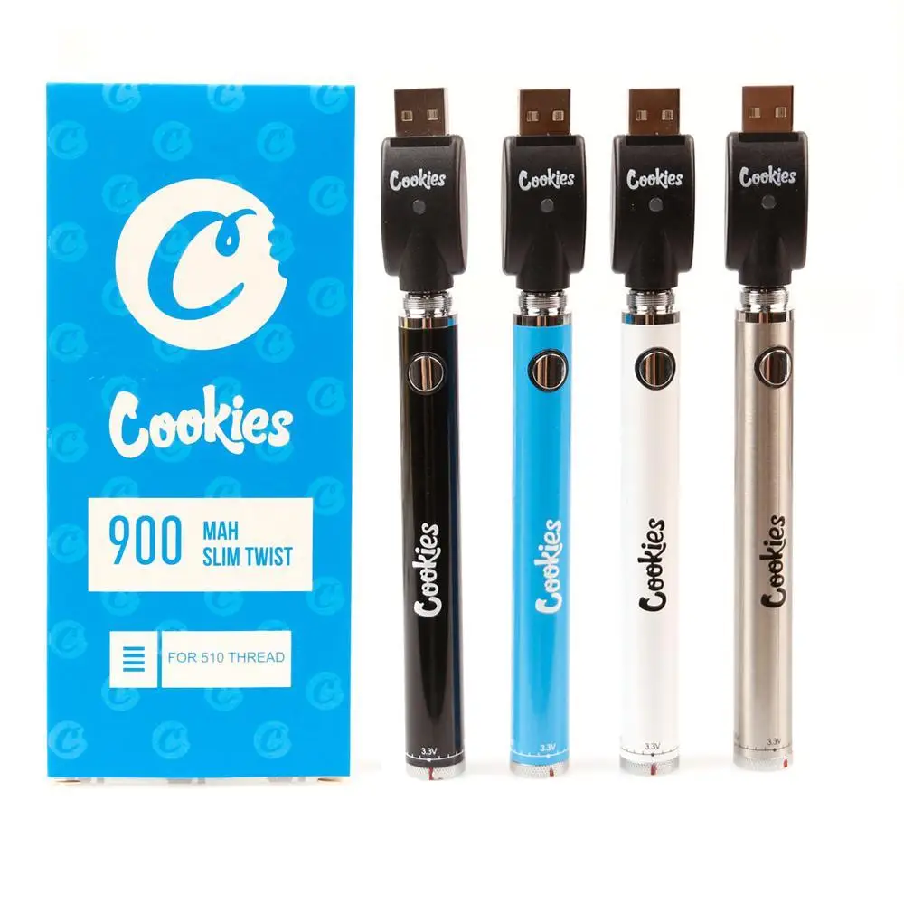 

510 Thread Cookie battery adjustable voltage Cookies Twist Cbd Preheating Vapes Pen Battery, Black , ss , red , blue, white