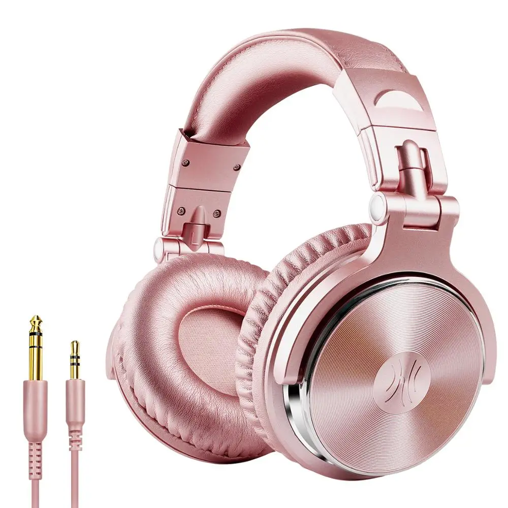 

Oneodio Deep Bass Headphones With Mic Super Bass 50mm Driver HIFI Wired DJ Headphone For Recording Monitoring H, Pink