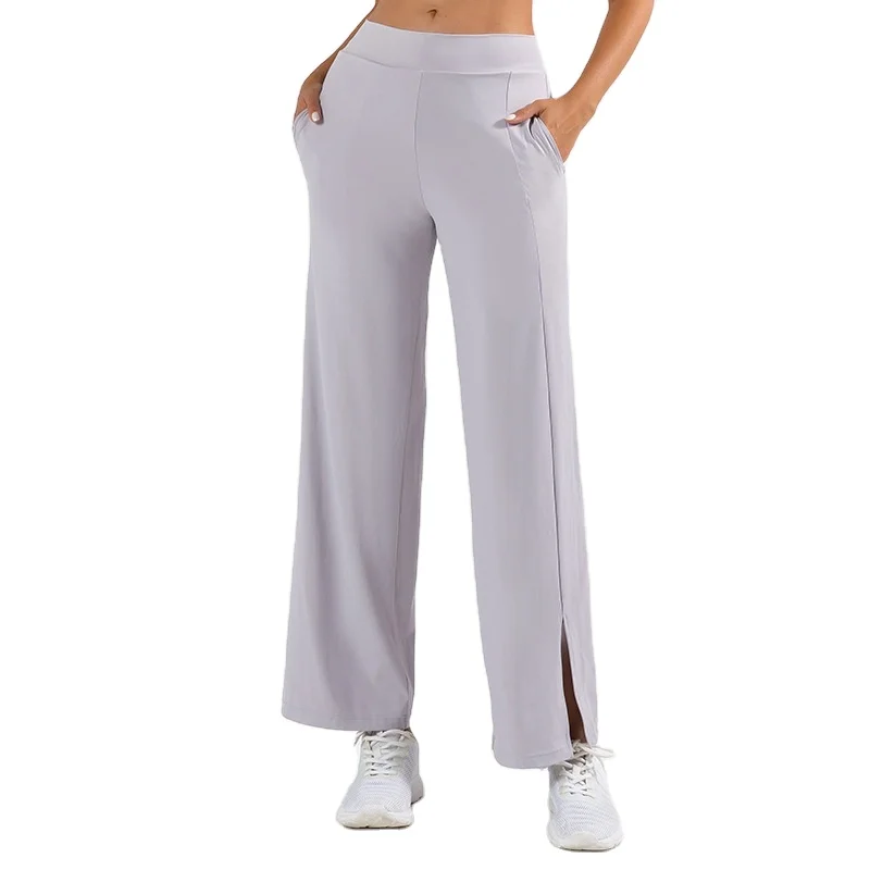 

Yoga Dance Sports Pocket Slit Flared Leggings Lounge Straight Work Pants Sweatpants, Customized colors