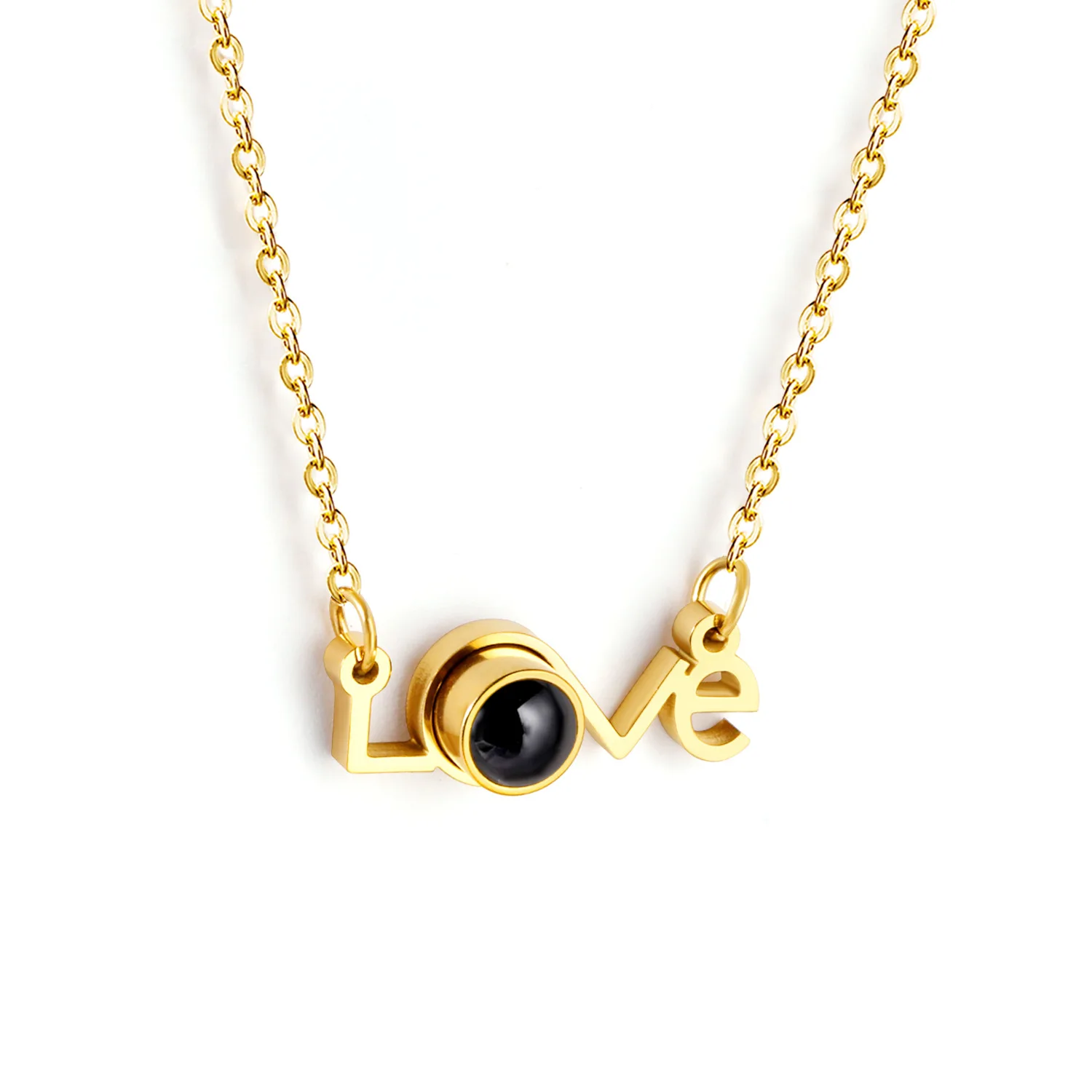 

100 Languages I Love You Lady Clavicle Chain 520 Projection love Pendant Necklace