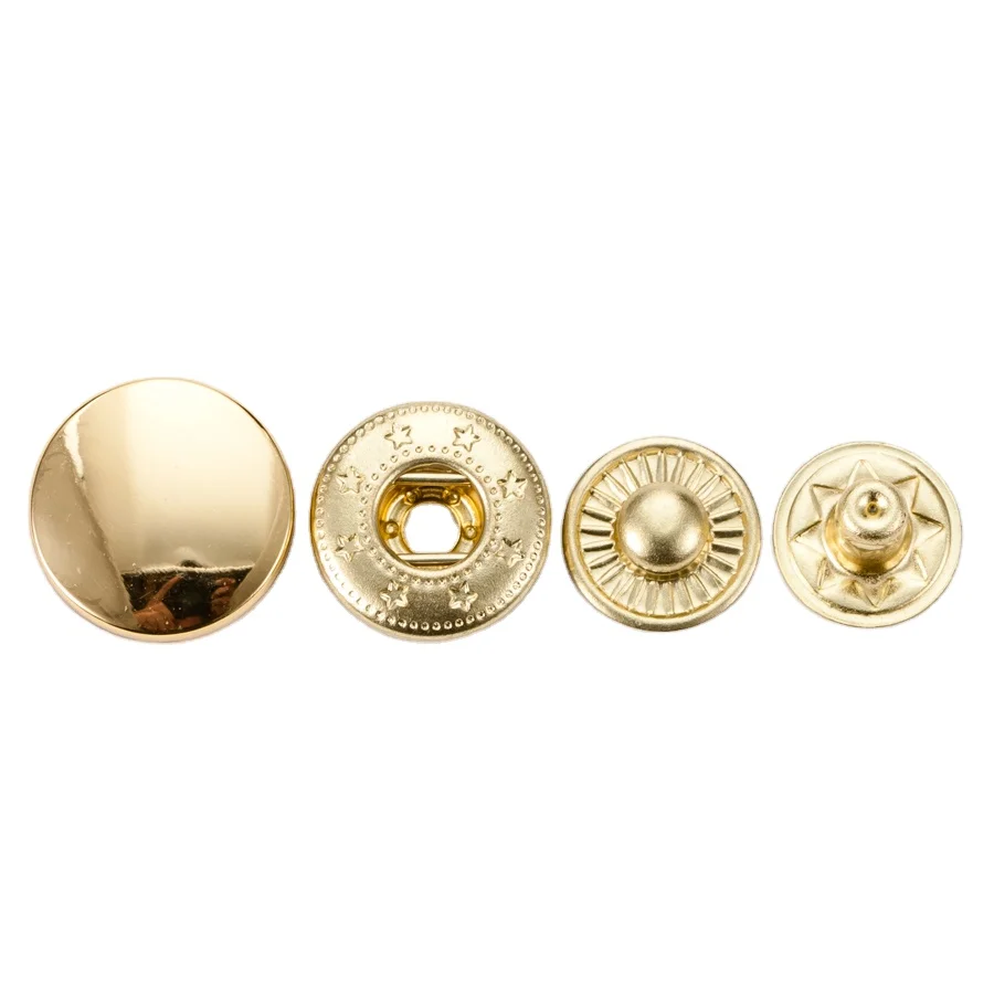
Custom four part plated press golden color alloy metal snap button for coats factory sale directly  (60820422028)