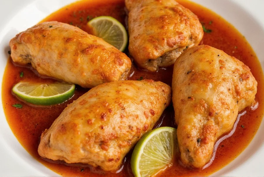 Traditional Hungarian paprika chicken served with egg dumplings and fresh parsley garnish on white ceramic plate