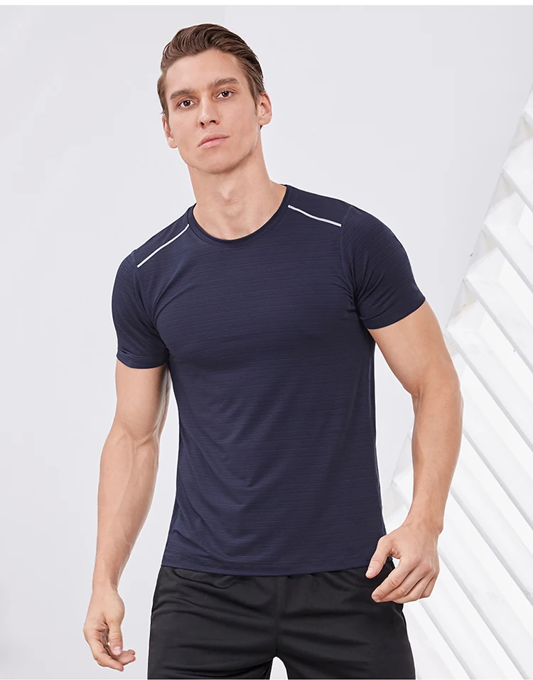 Mens Gym Dri Fit Plain T Shirt Sports Running Tops Polyester Custom ...