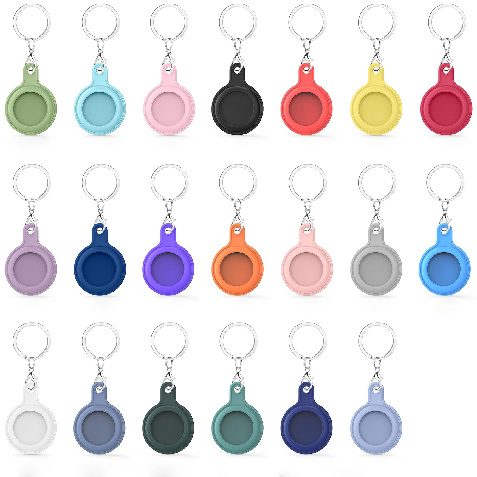 

2021 Keychain Airtag Cover For Apple Airtag GPS Anti-lost Silicone Airtag Case Wholesale Cheap Air tag Protective, Mutiple colors