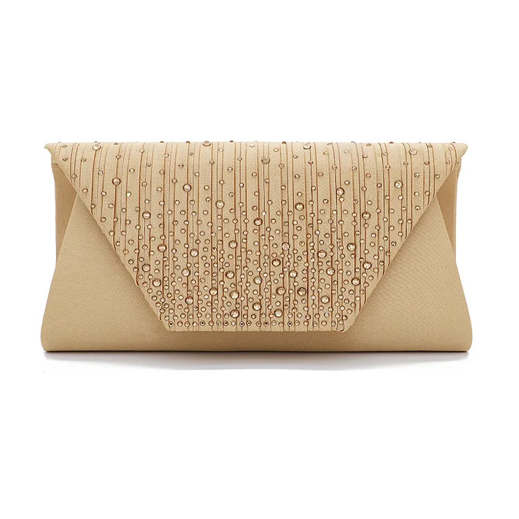 

Amazon Hot Sale Satin Hot Drilling Dinner Bride Fashion Ladies Handbags Women Bags