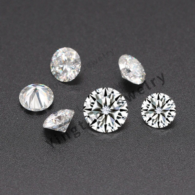 

Round Moissanite 2 Carat Hearts & Arrows Round Colorless Cheap Lab Grown Moissanite 4mm 5mm, Choose