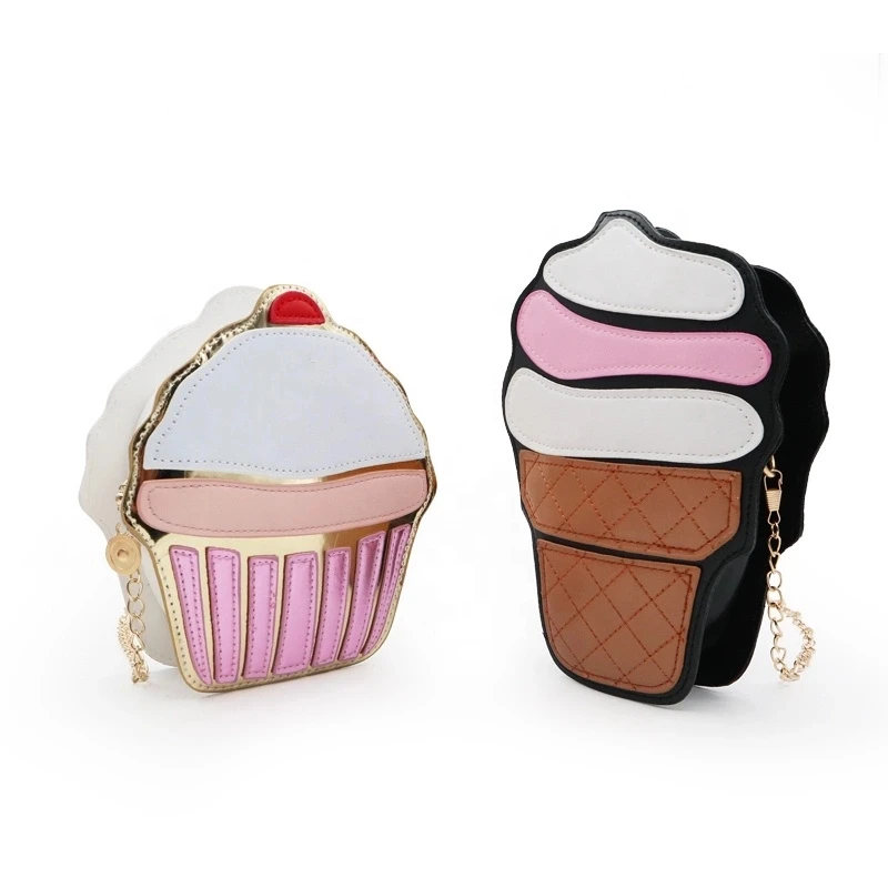 

Wholesale New Fashion cute pu cake and Ice cream children bags kid purses and handbags little girls