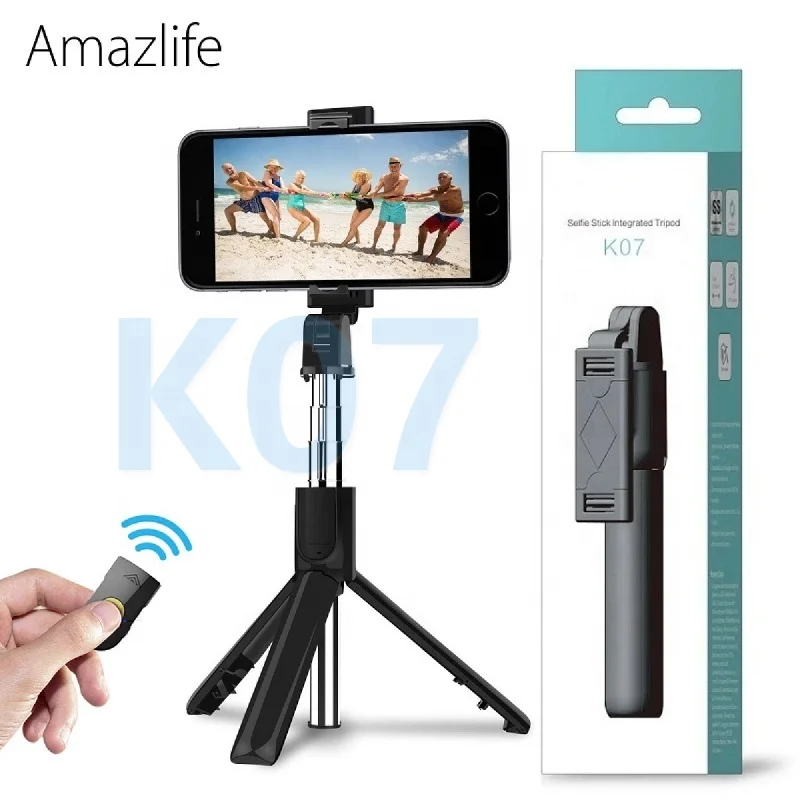 

Amazlife K07 Portable Mini Wireless Bluetooths Remote Mobile Phone Monopod Tripod Stand 3 in 1 Smartphone Selfie Stick