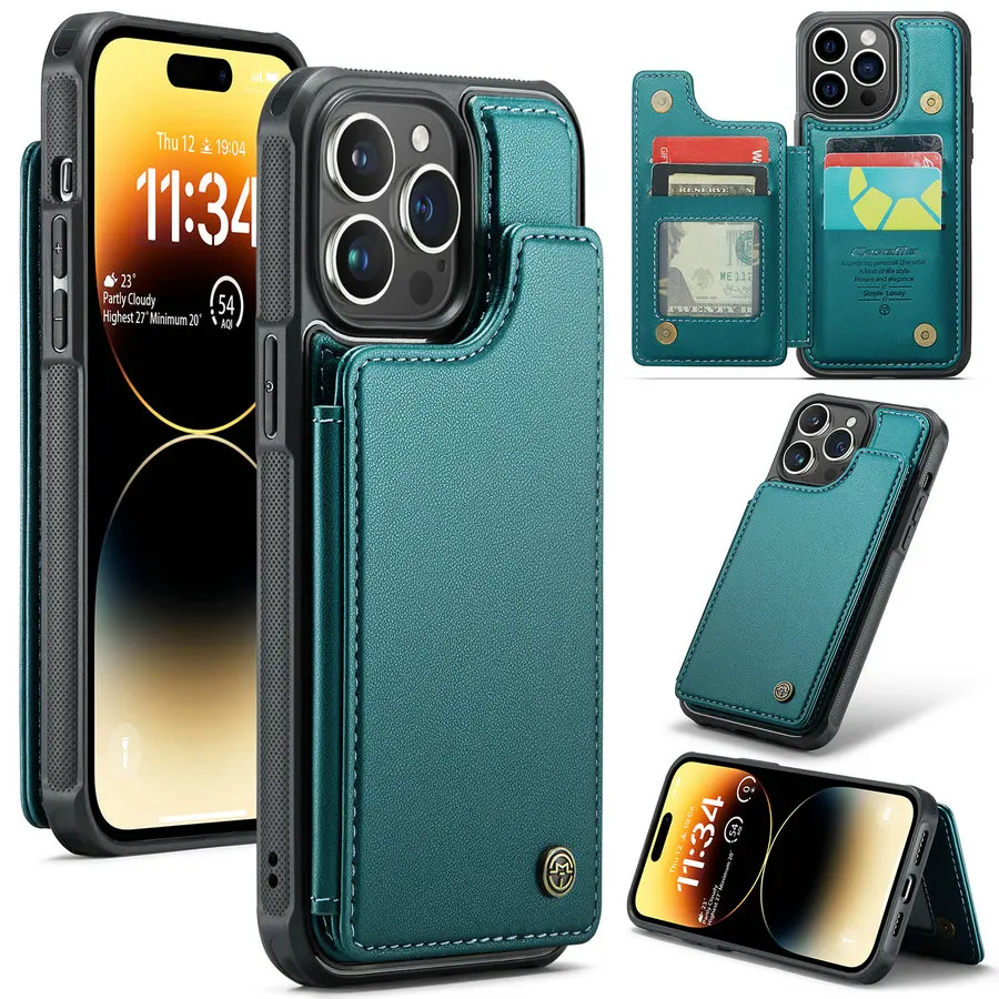 

CaseMe Phone Case for iPhone 15 Pro Max RFID Protective Wallet Leather Back Cover for iPhone 15 Pro Max 14 13 12 11 Se Card Case