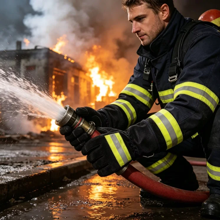 Fire Fighting Gloves, Flame Retardant, High Visibility Reflective, Waterproof & Moisture Permeable