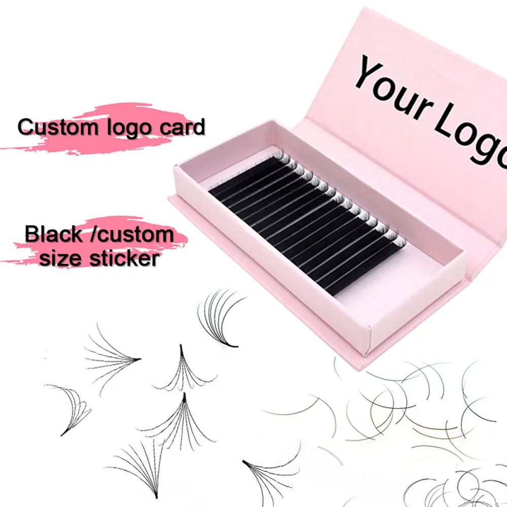 

Premium Eyelash Extensions Silk Matte Black Eyelash Extension Russian Volume Mink Lash Tray Custom Lash Supplies