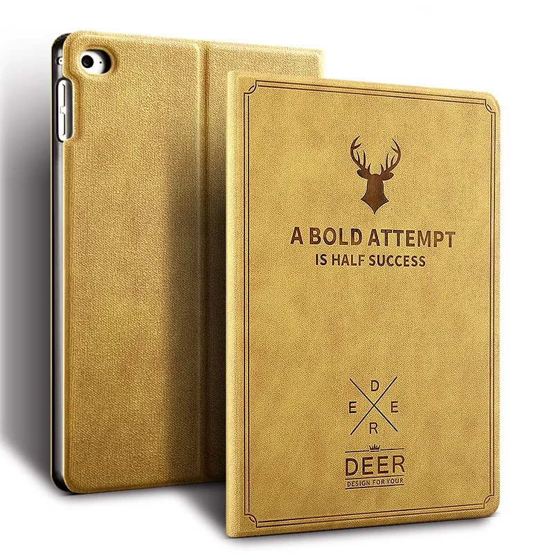 

Vintage Deer Patter Case Folio Cover For 2020 iPad Air 4 10.9 Inch Hard PC Back - No Auto Wake/Sleep