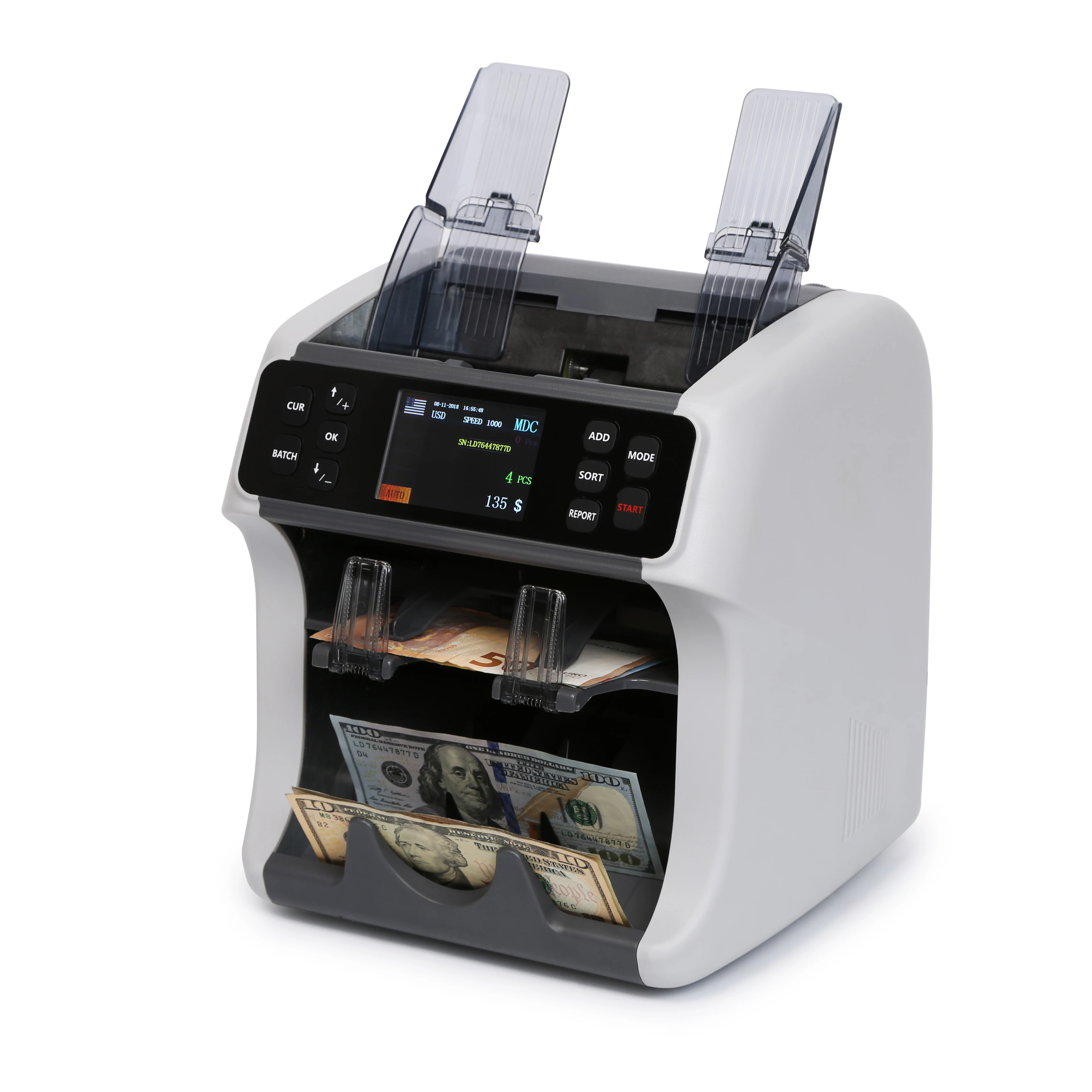 
Financial equipment Two pocket money note Multi Currency mix value counting sorter machine SH-08C 