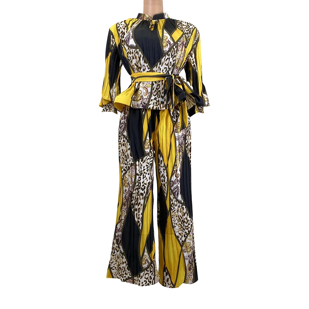 

Western style noble dress 2021 new early autumn Korean style temperament over-the-knee slim printed long pants Plus Size suit, Customized color